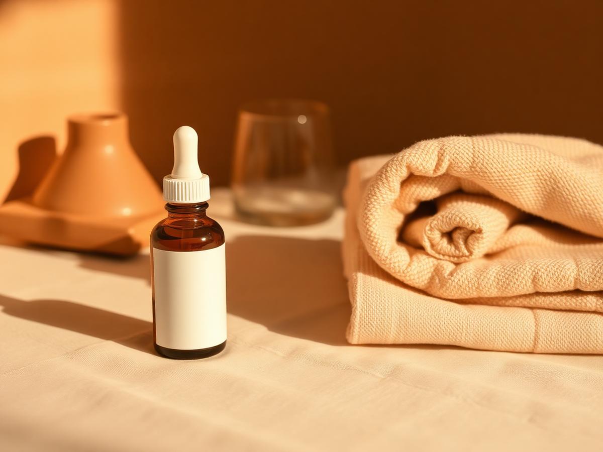 Warm evening skincare ritual on linen
